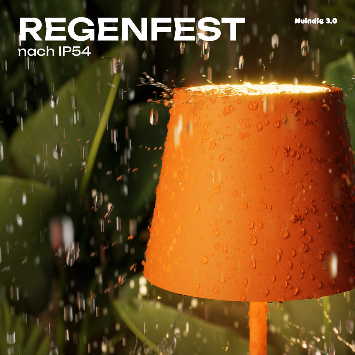 Regenfest: Sigor Nuindie 3.0 Akku-Tischleuchte in #Farbe_Glutorange