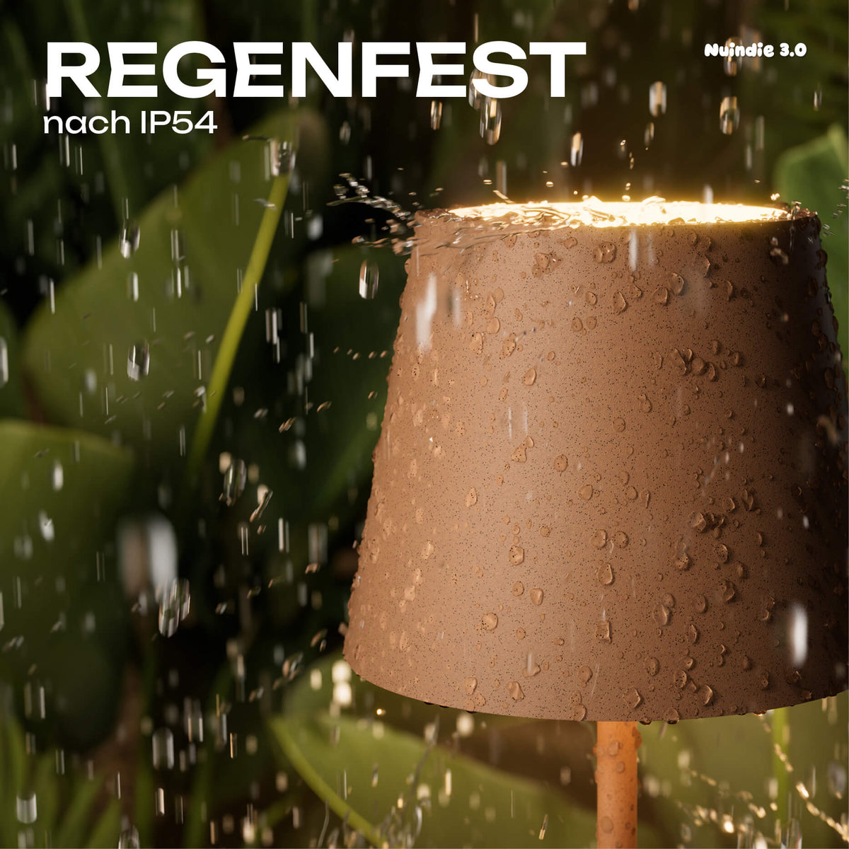 Regenfest: Sigor Nuindie 3.0 Akku-Tischleuchte in #Farbe_Mokkabraun