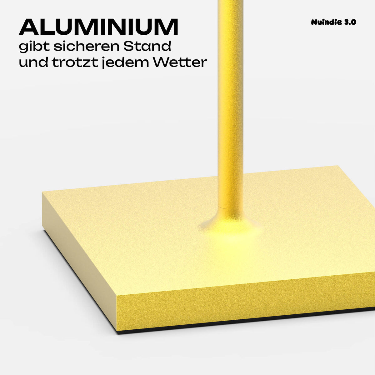 Echtes Aluminum statt Plastik: Sigor Nuindie 3.0 Akku-Tischleuchte in #Farbe_Sonnengelb