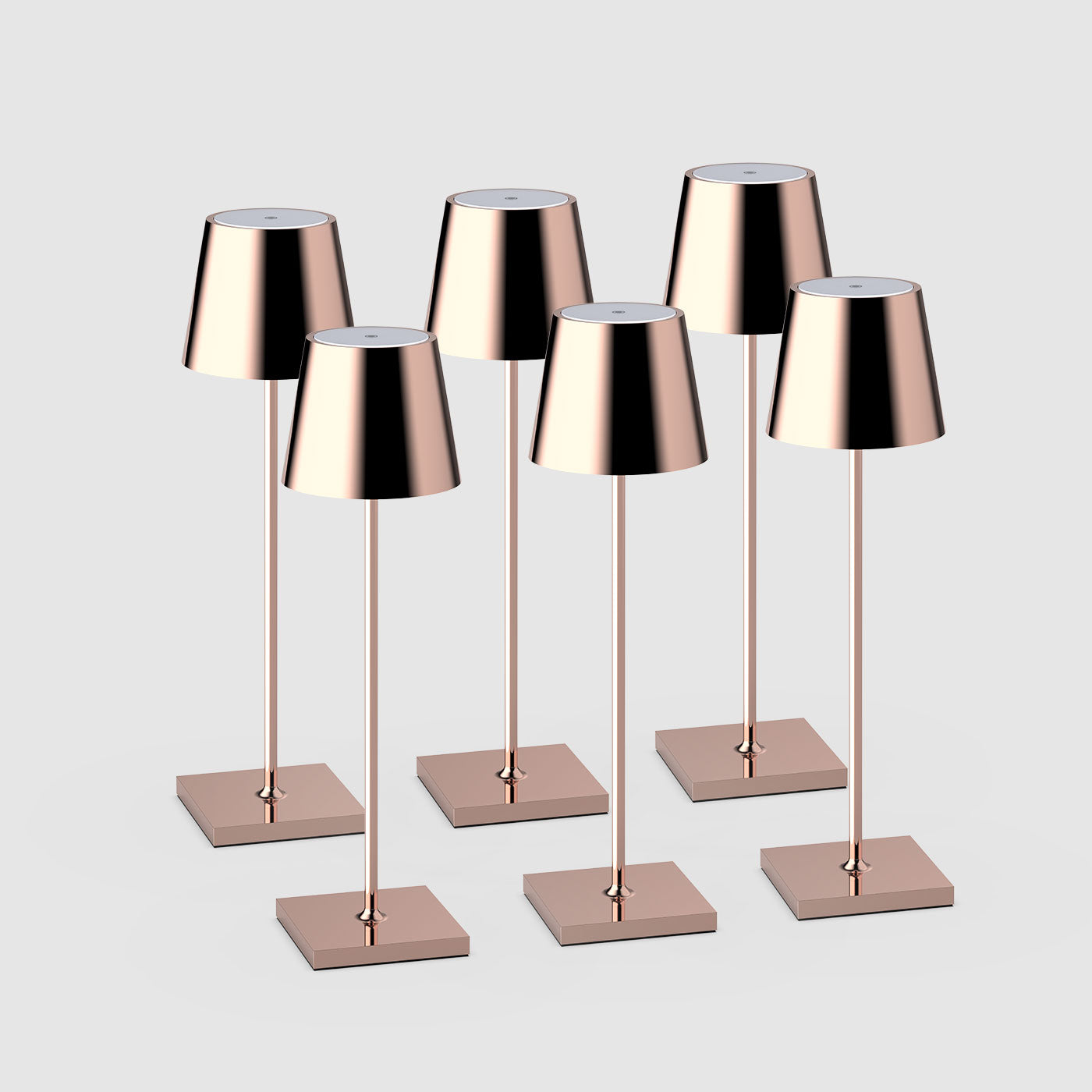 6er Bundle Sigor Nuindie Akku-Tischleuchte in #Farbe_Kupfer Hochglanz