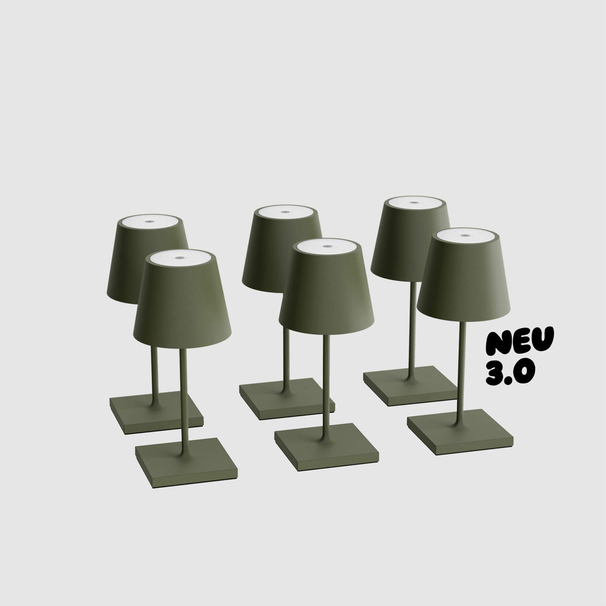 6er Bundle der Sigor Nuindie 3.0 Mini Akku-Tischleuchte in #Farbe_Tannengrün