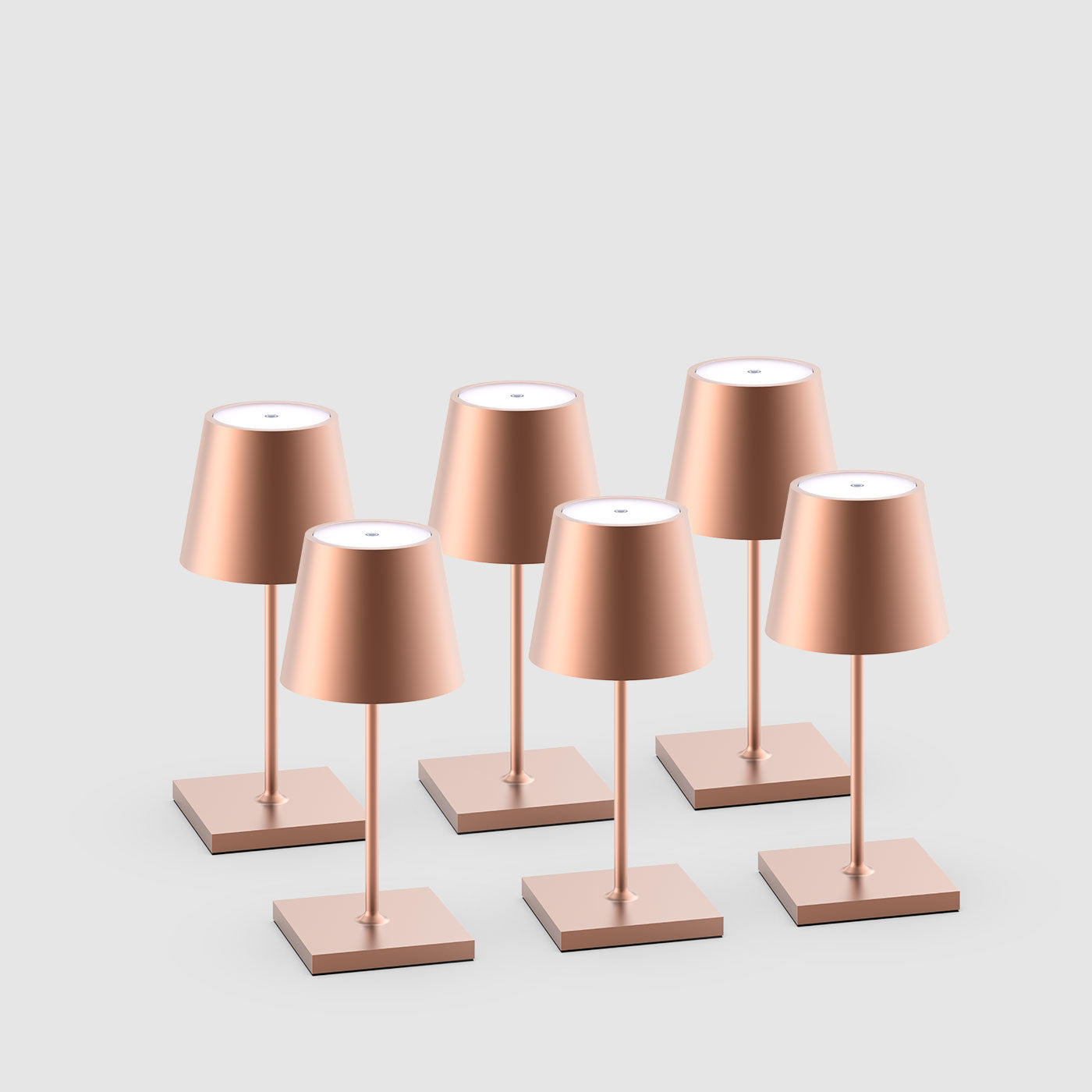 Sigor Nuindie Mini Akku-Tischleuchte, eloxiert als 6er-Bundle in #Farbe_Bronze