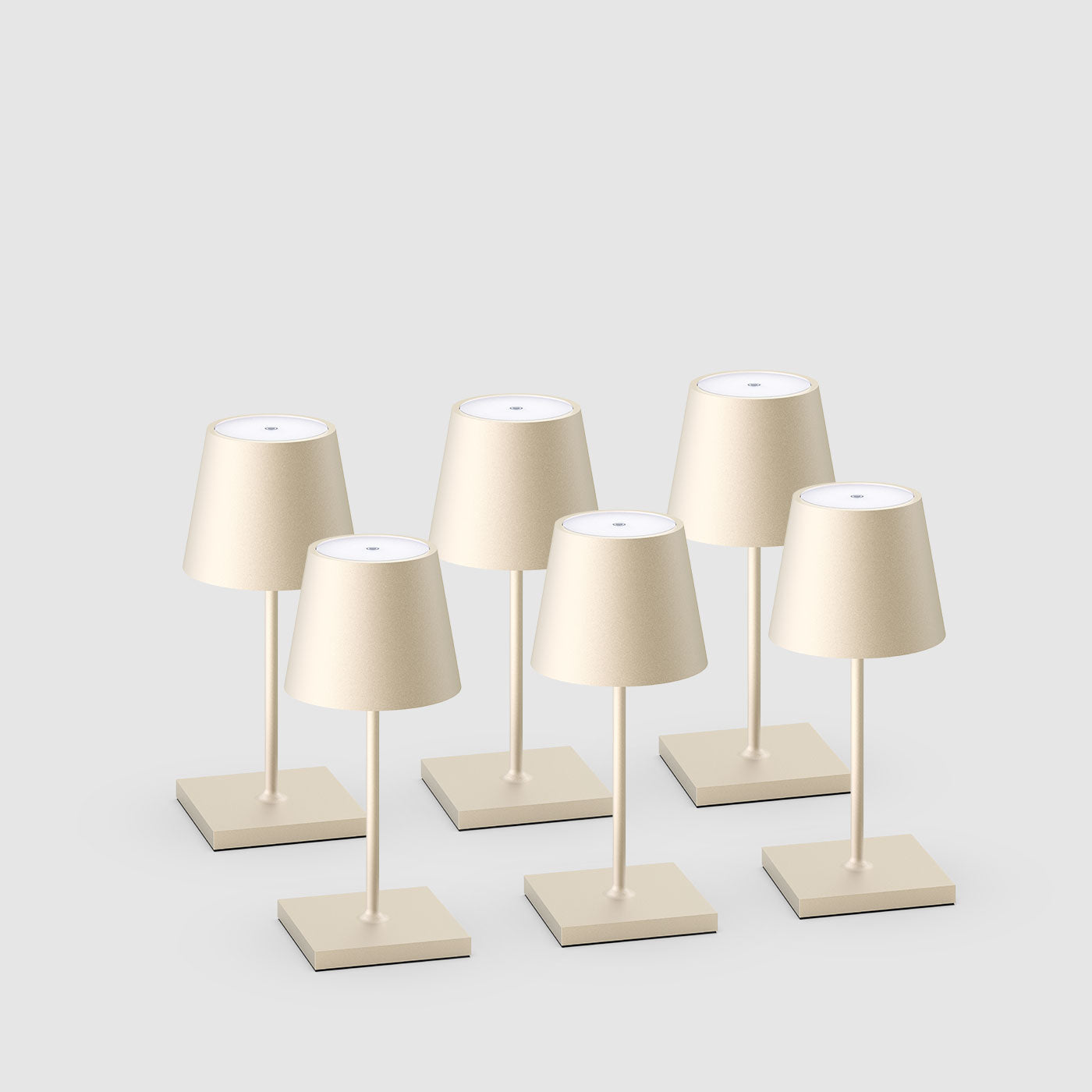6er Bundle Sigor Nuindie Mini Akku-Tischleuchte in #Farbe_Dünenbeige