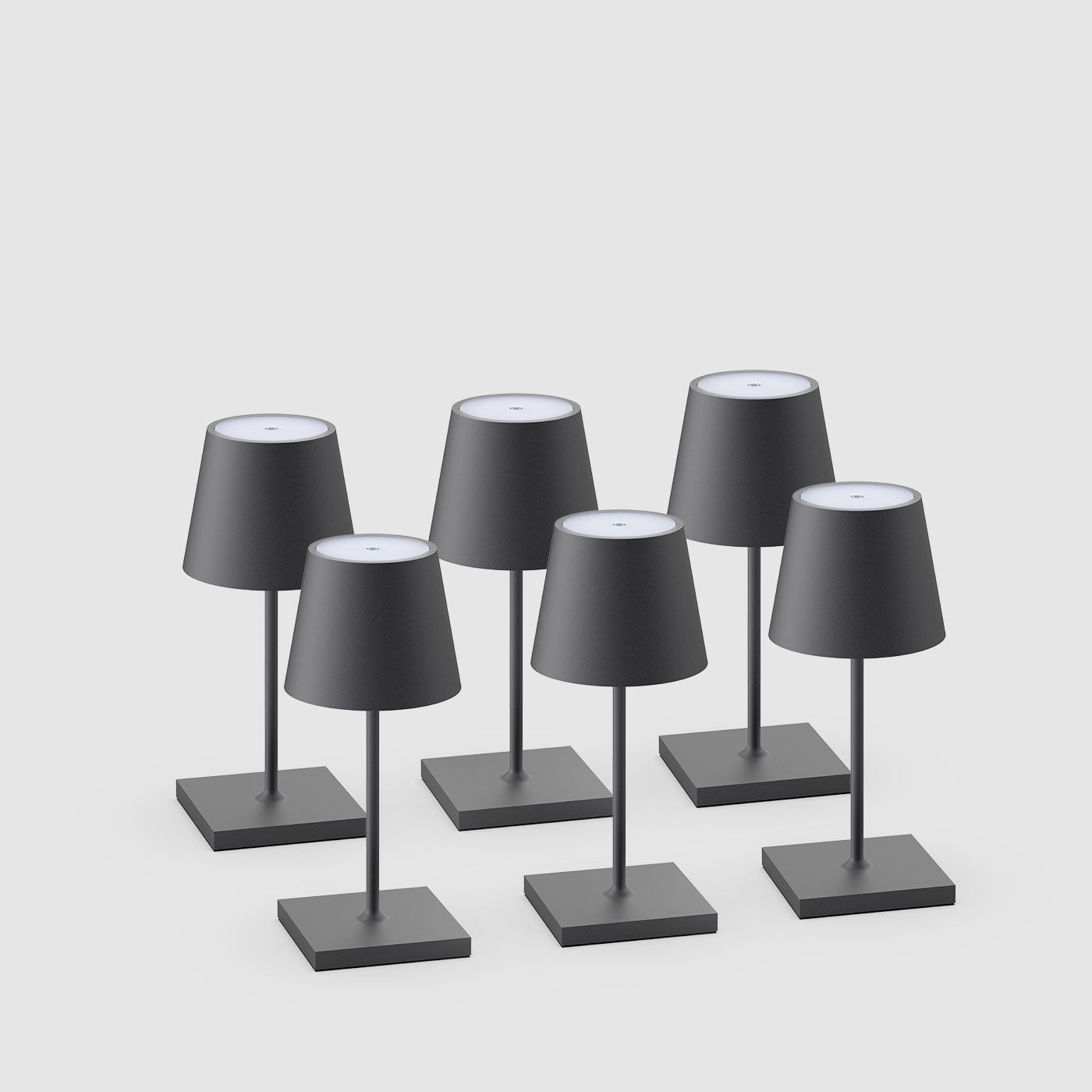 6er Bundle Sigor Nuindie Mini Akku-Tischleuchte in #Farbe_Nachtschwarz