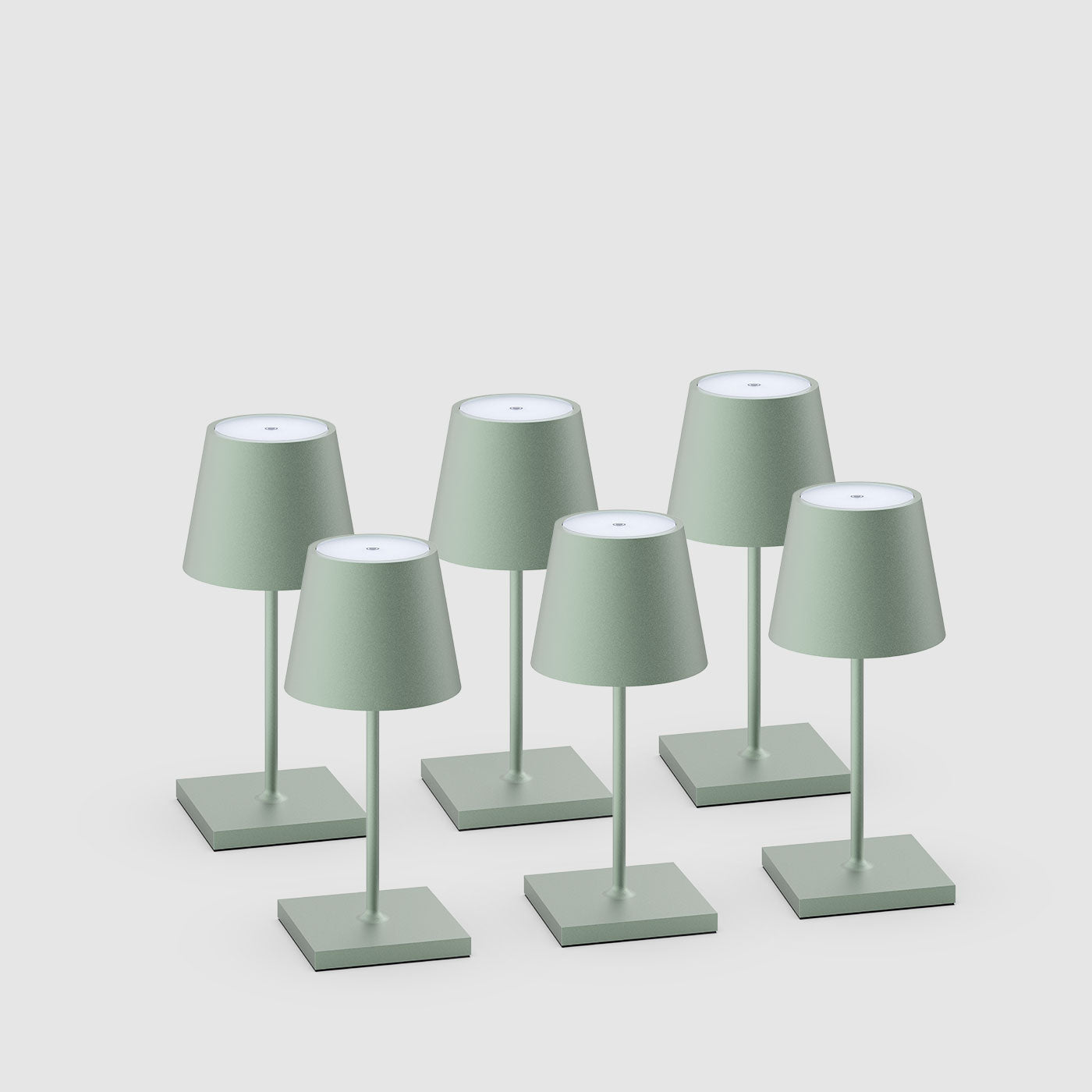 6er Bundle Sigor Nuindie Mini Akku-Tischleuchte in #Farbe_Salbeigrün