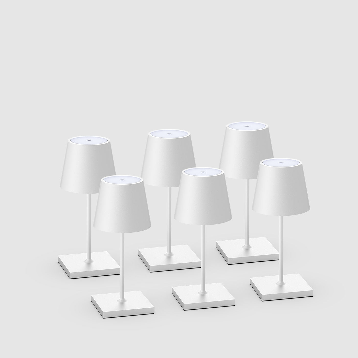 6er Bundle Sigor Nuindie Mini Akku-Tischleuchte in #Farbe_Schneeweiss