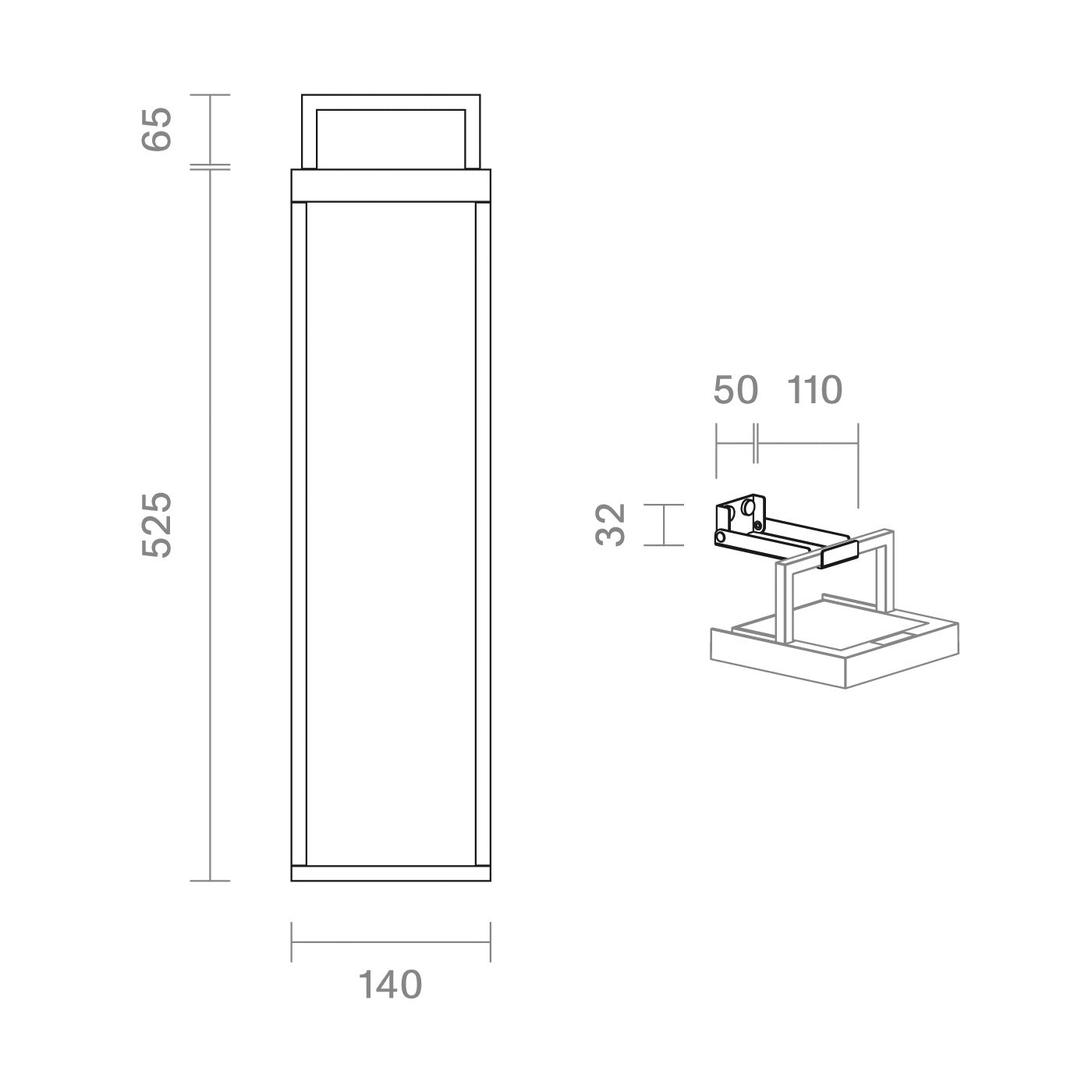 Die Abmessungen der Sigor Numove Sigor Numove Akku-Solarleuchte mit Griff in graphitgrau in Sigor Numove Akku-Solarleuchte mit Griff in graphitgrau in #Größe_52 cm