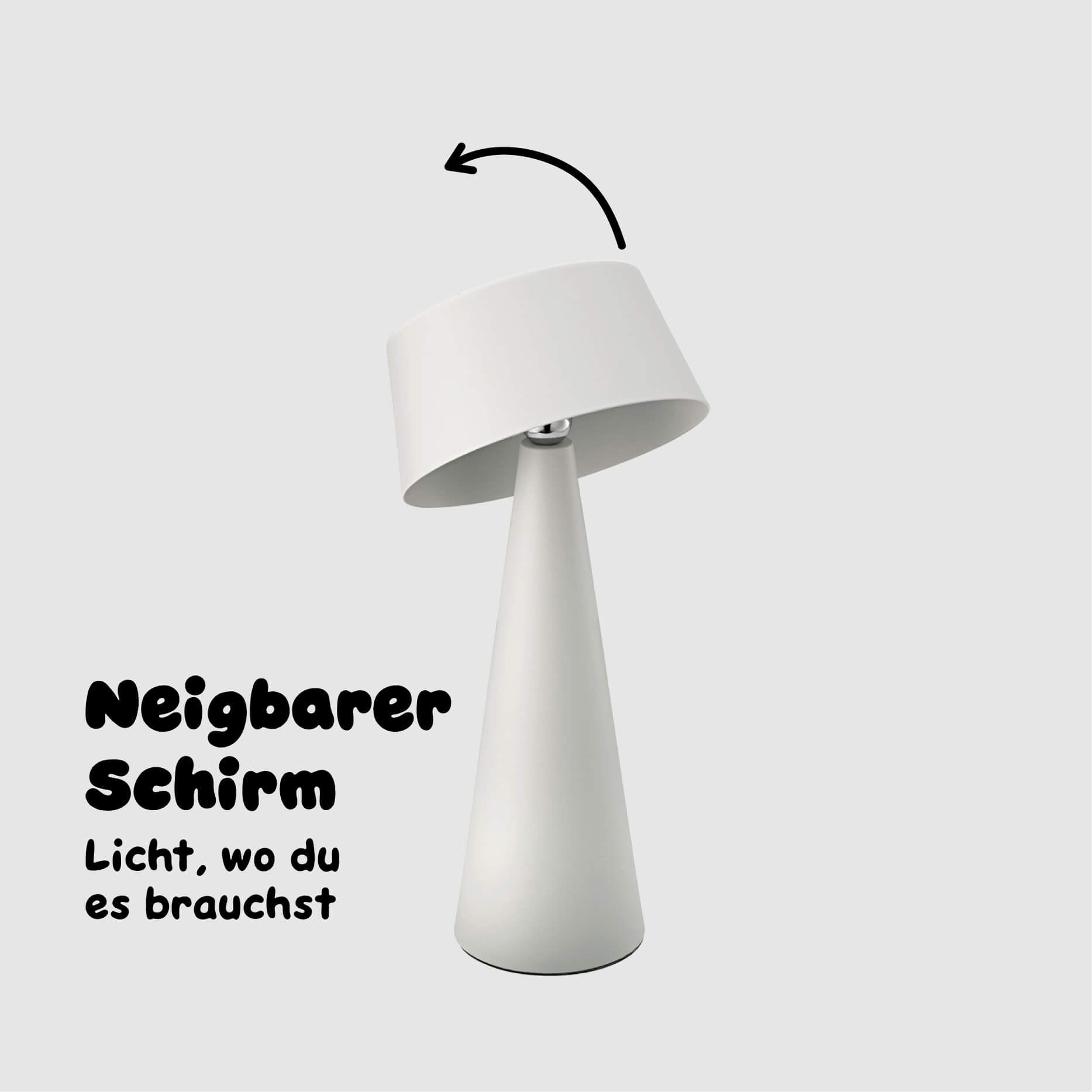 Neigbarer Schirm der Sigor Solino Akku LED Solarleuchte in der #Farbe_Schneeweiss