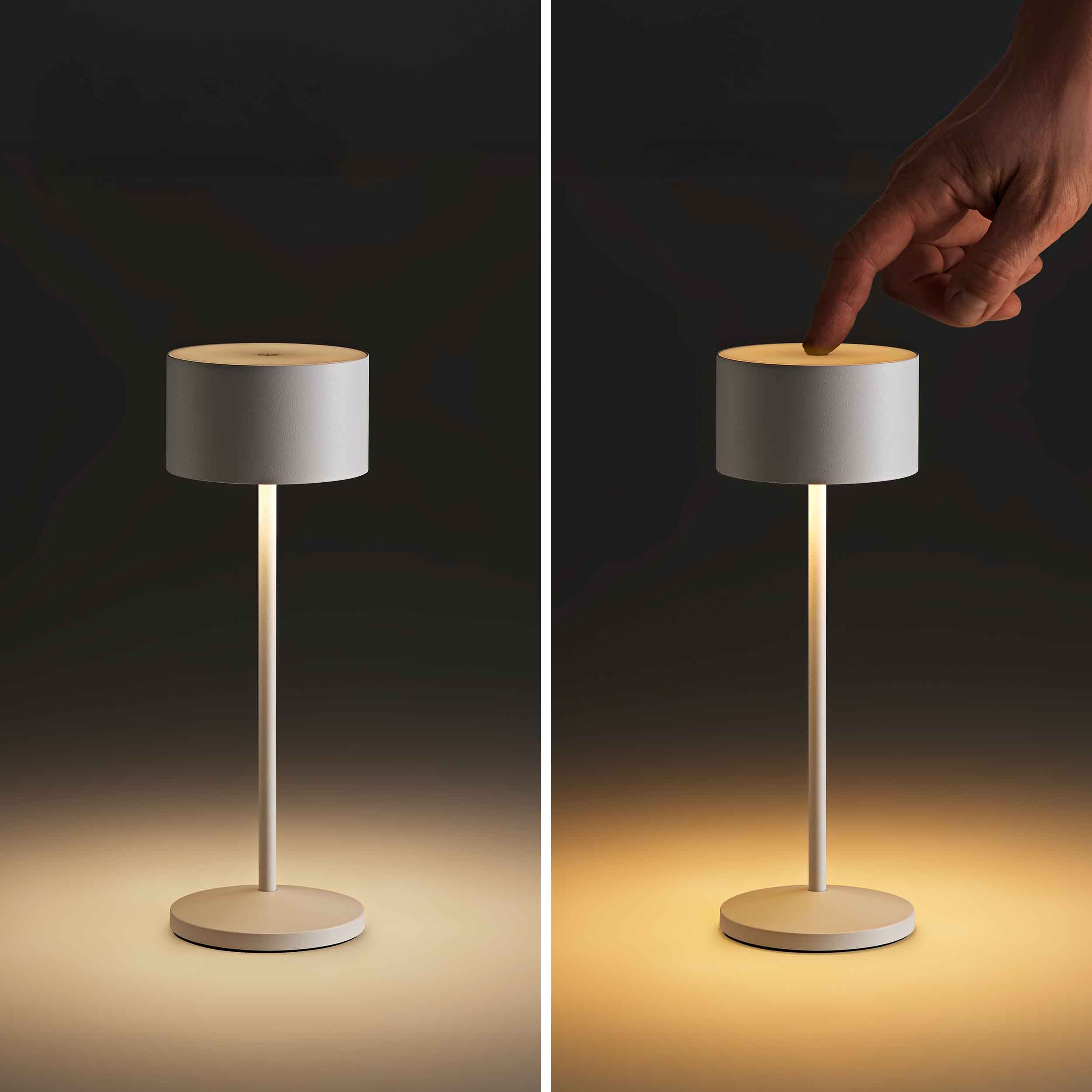Sigor Veluna Akku-Leuchte mit FLEXmood-Technologie bietet 2700K Warmweiß und 2200K Warmweiß extra für verschiedene Lichtstimmungen