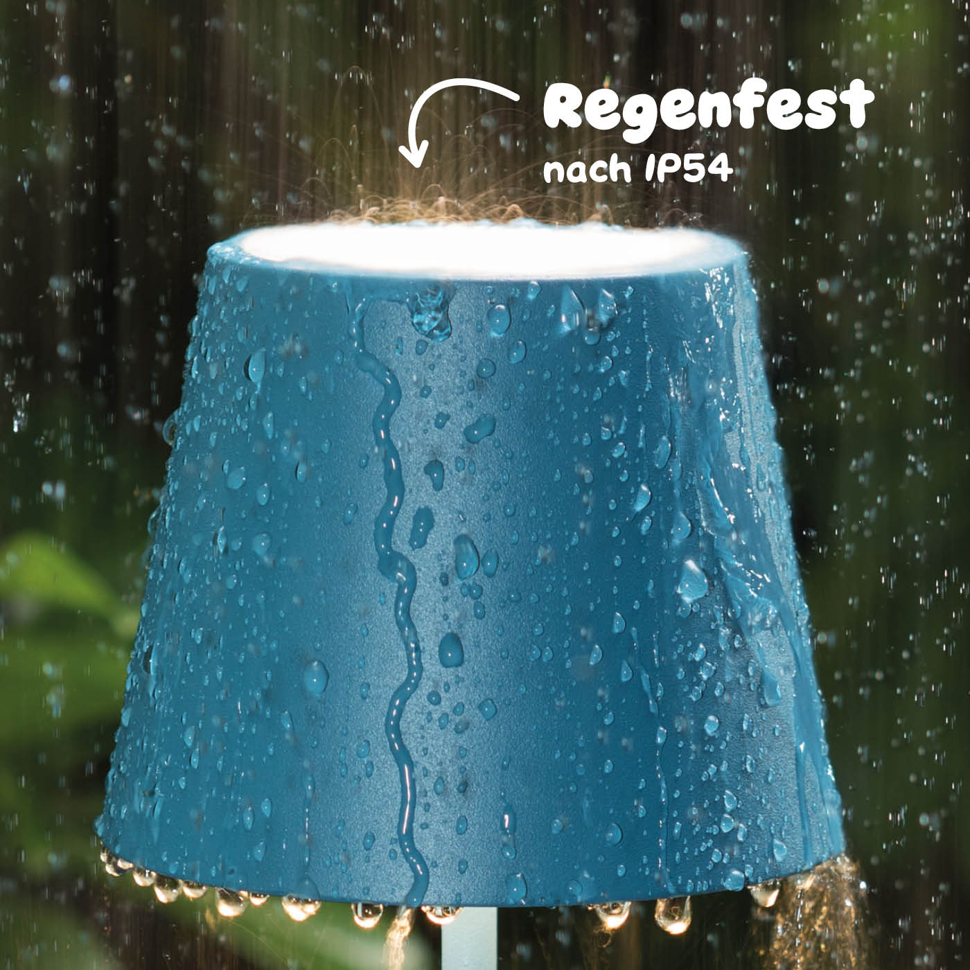 Regenfest: Sigor Nuindie Akku-Tischleuchte in #Farbe_Delfinblau