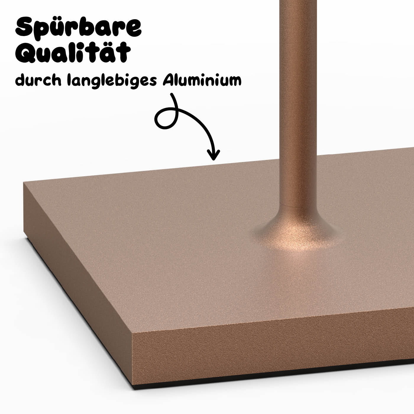 Aus massivem Alu: Sigor Nuindie Akku-Tischleuchte in #Farbe_Mokkabraun