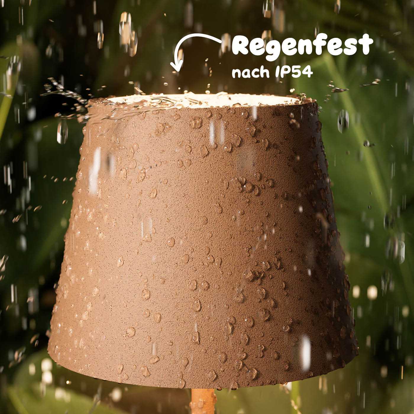 Regenfest: Sigor Nuindie Akku-Tischleuchte in #Farbe_Mokkabraun