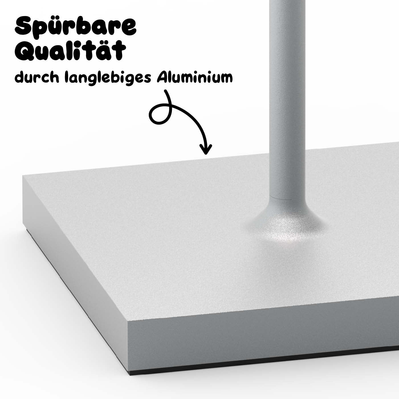 Echtes Alu: Sigor Nuindie Akku-Tischleuchte in #Farbe_Nebelgrau