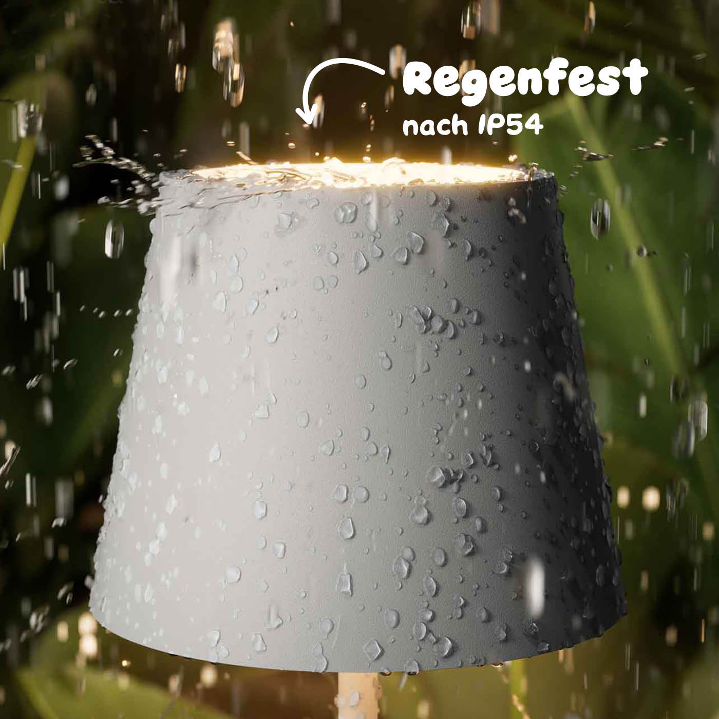 Regenfest: Sigor Nuindie Akku-Tischleuchte in #Farbe_Nebelgrau