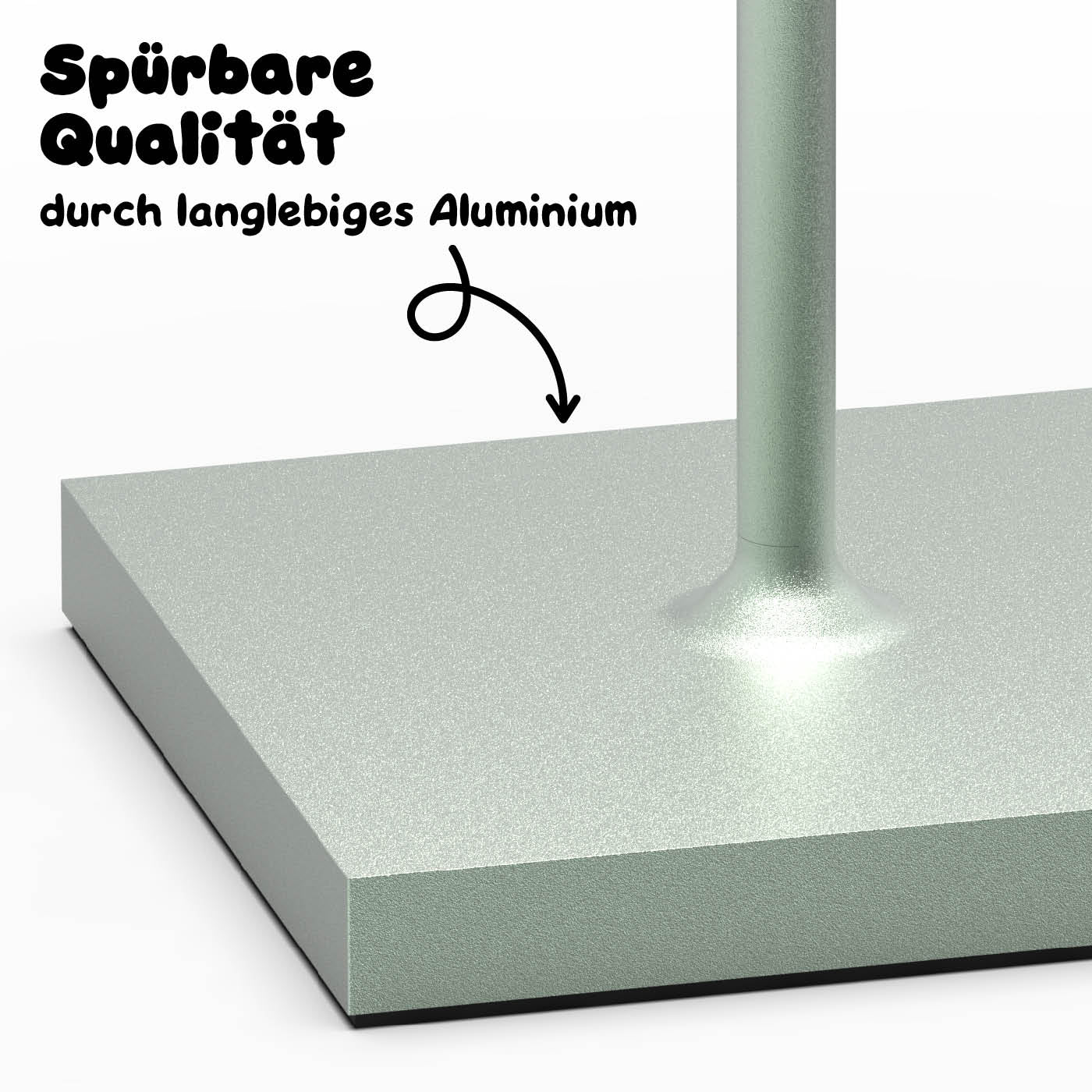 Echtes Alu: Sigor Nuindie Akku-Tischleuchte in #Farbe_Salbeigrün