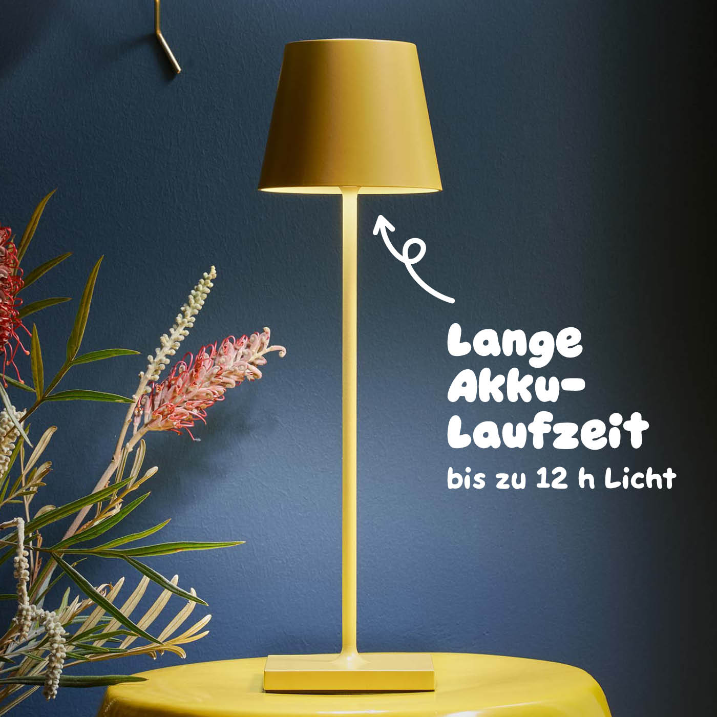 12 Stunden Licht: Sigor Nuindie Akku-Tischleuchte in #Farbe_Sonnengelb