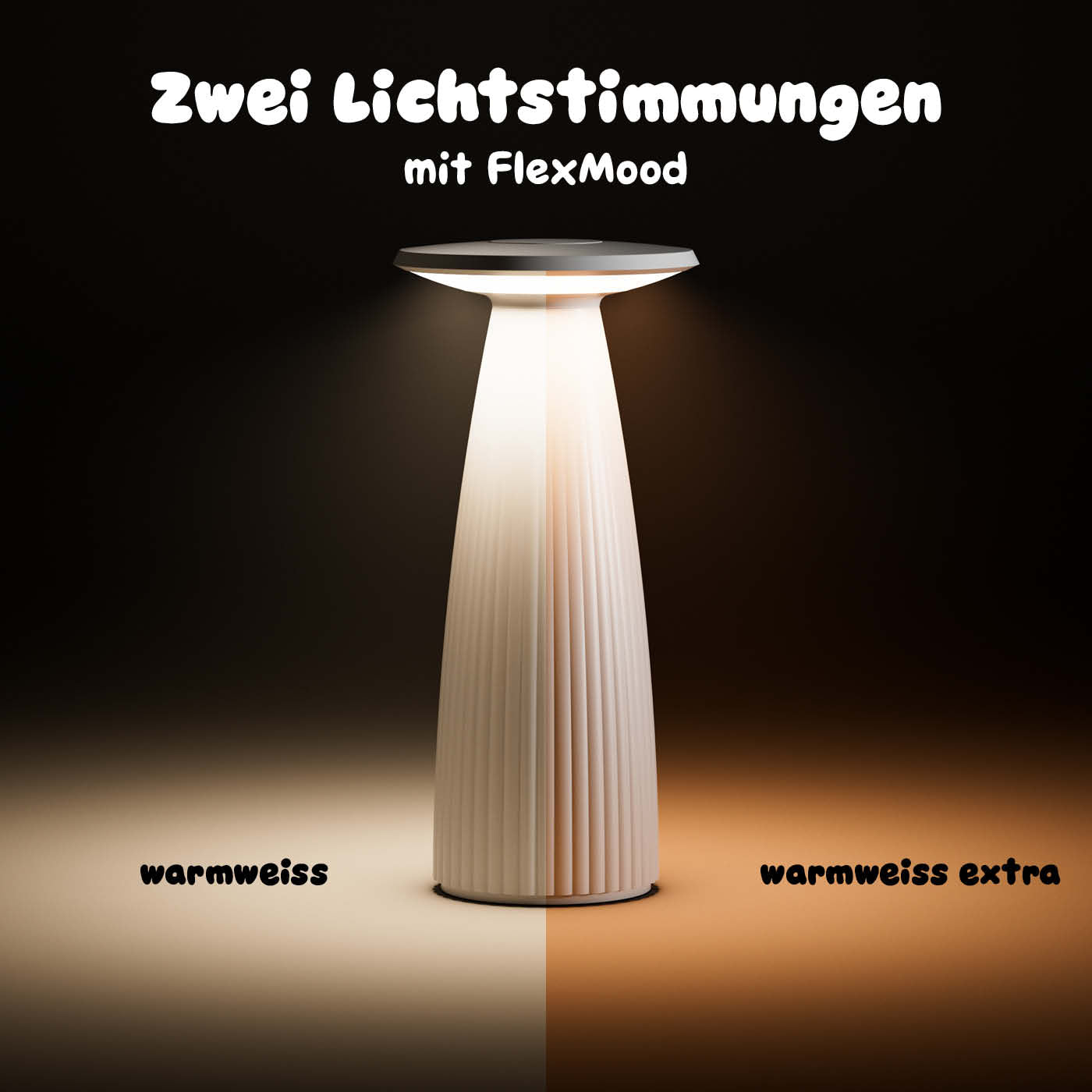 Mit 2 Lichtstimmungen: Sigor Nuflair Akku-Tischleuchte