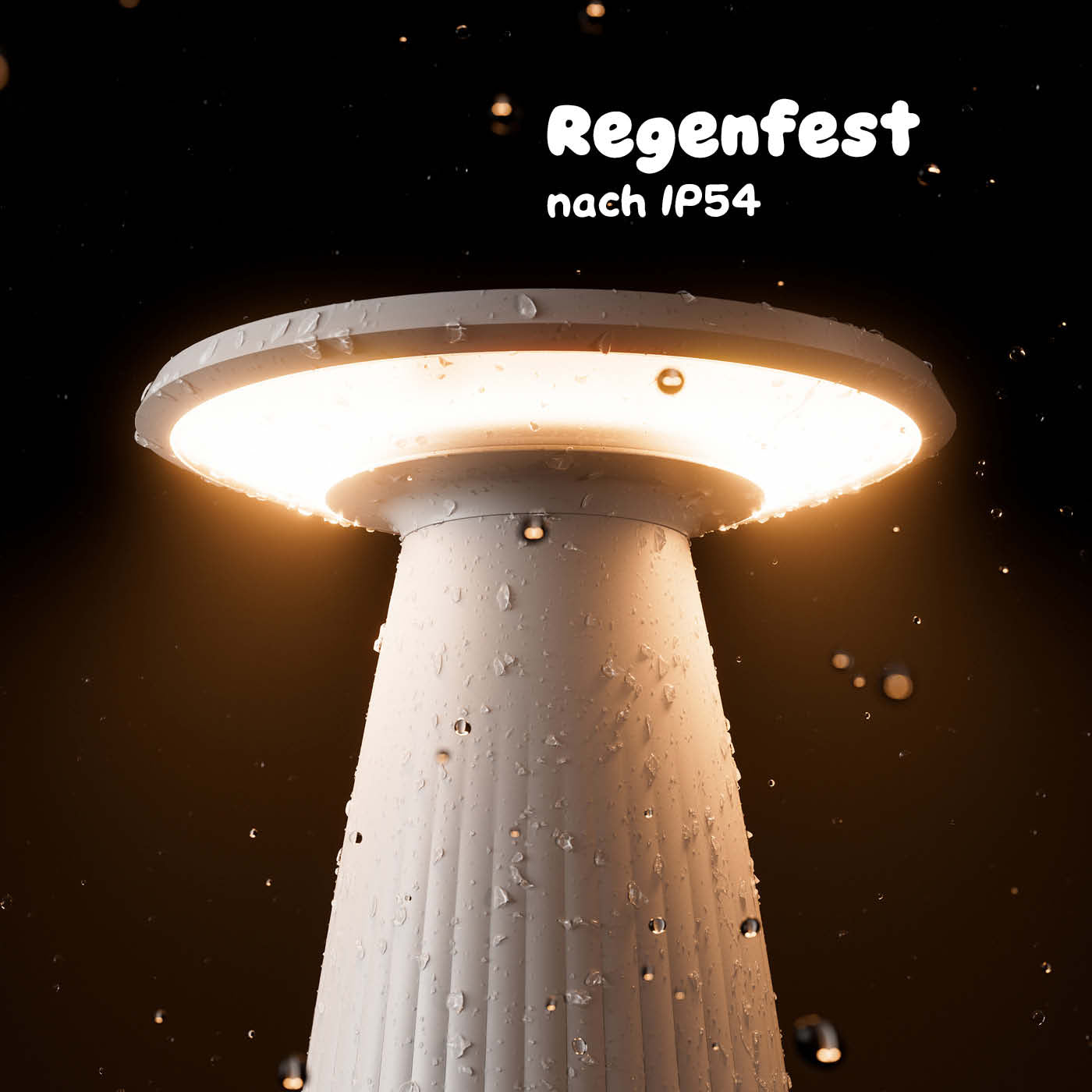 Regenfest: Sigor Nuflair Akku-Tischleuchte