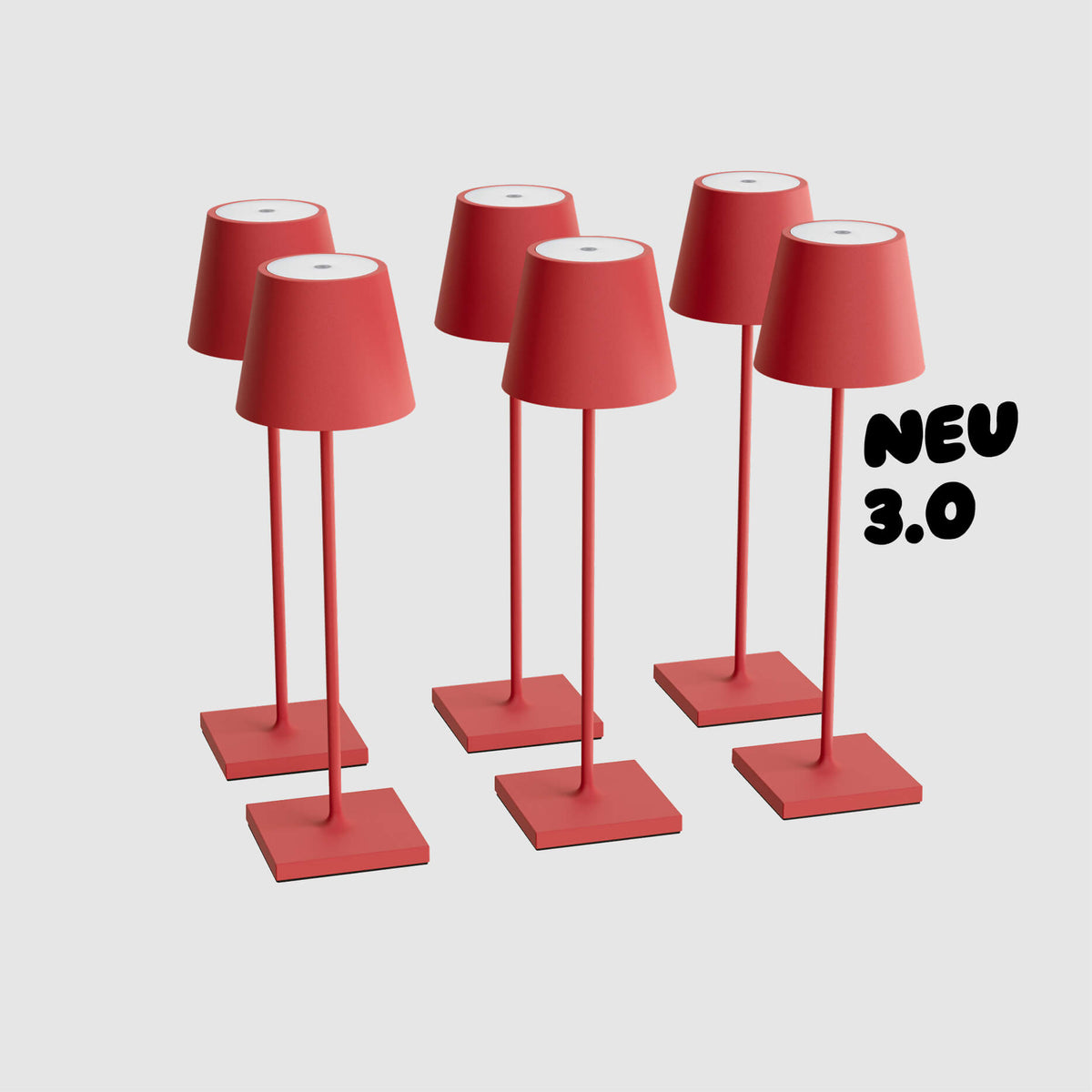 Sigor Nuindie 3.0 Akku-Tischleuchte als 6er-Set in #Farbe_Feuerrot