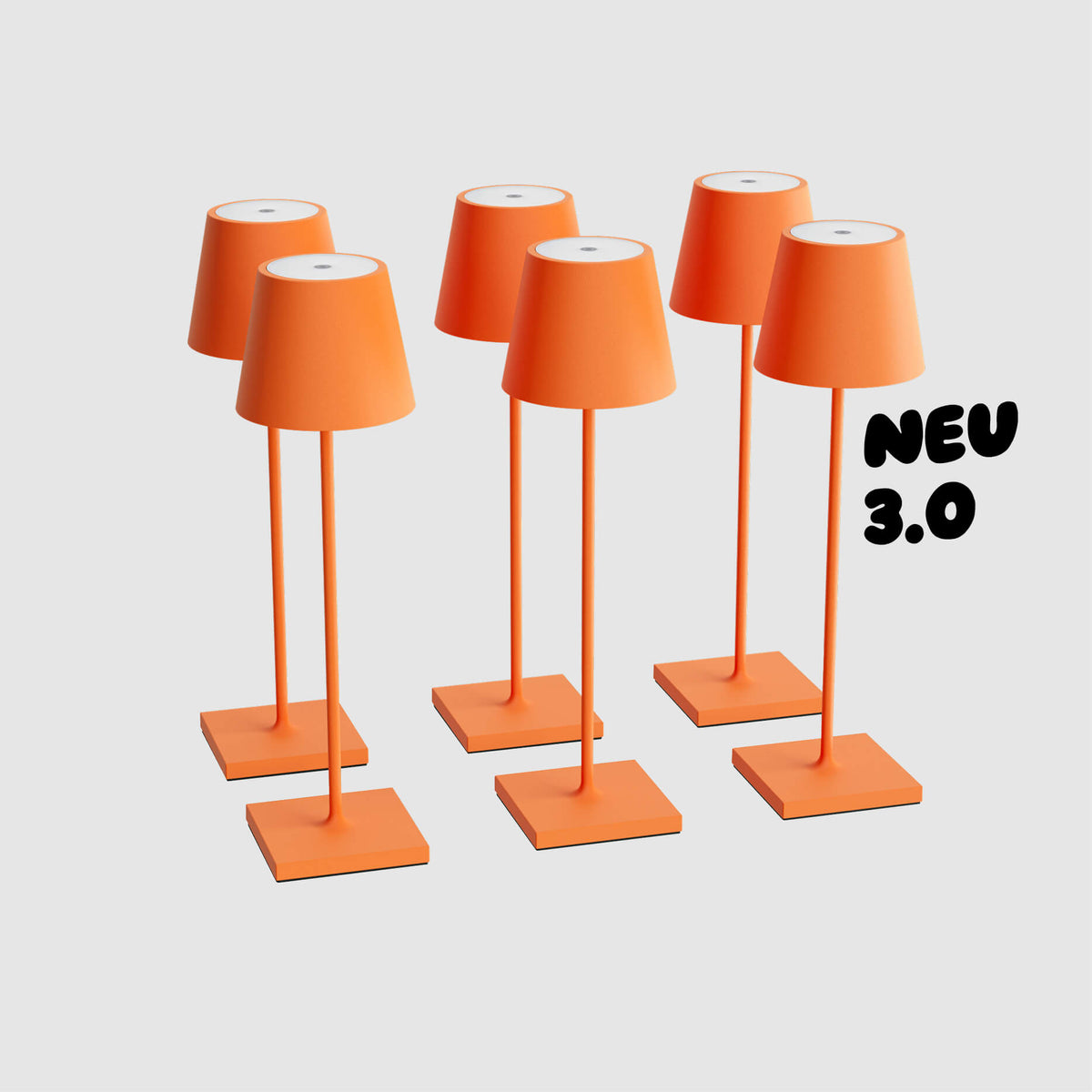 Sigor Nuindie 3.0 Akku-Tischleuchte als 6er-Set in #Farbe_Glutorange