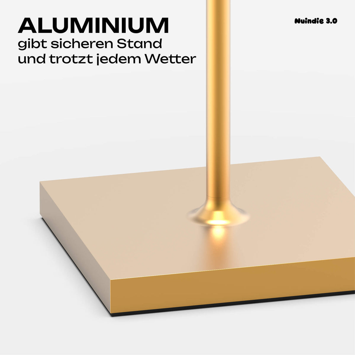Echtes Aluminum statt Plastik: Sigor Nuindie 3.0 Akku-Tischleuchte in #Farbe_Goldfarben