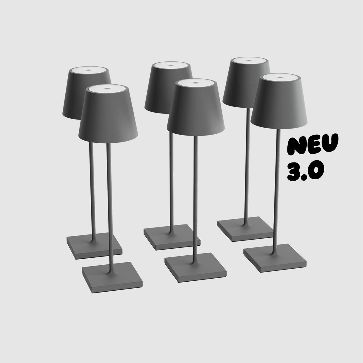 Sigor Nuindie 3.0 Akku-Tischleuchte im 6er-Set in #Farbe_Graphitgrau