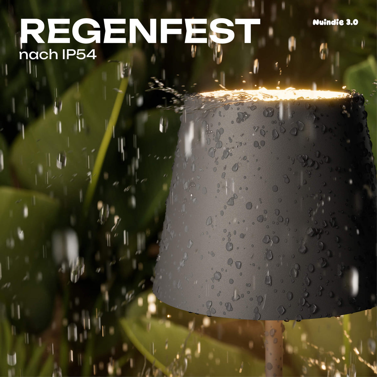 Regenfest: Sigor Nuindie 3.0 Akku-Tischleuchte in #Farbe_Graphitgrau