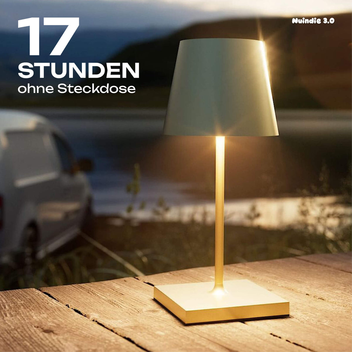 17 Stunden Akku-Laufzeit: Sigor Nuindie 3.0 Mini Akku-Tischleuchte in #Farbe_Salbeigrün