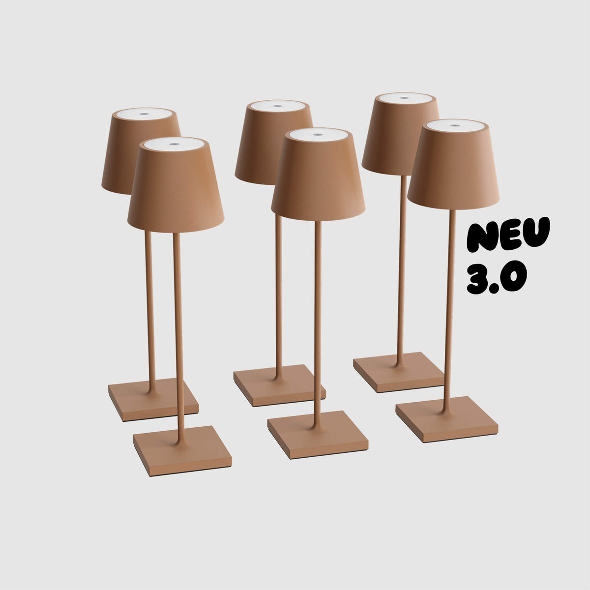 Sigor Nuindie 3.0 Akku-Tischleuchte als 6er-Set in #Farbe_Mokkabraun