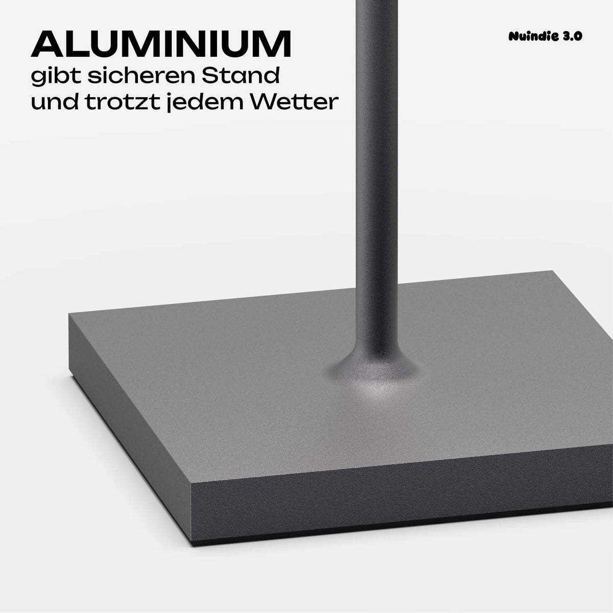 Hochwertiges Aluminium: Sigor Nuindie 3.0 Akku-Tischleuchte in #Farbe_Nachtschwarz