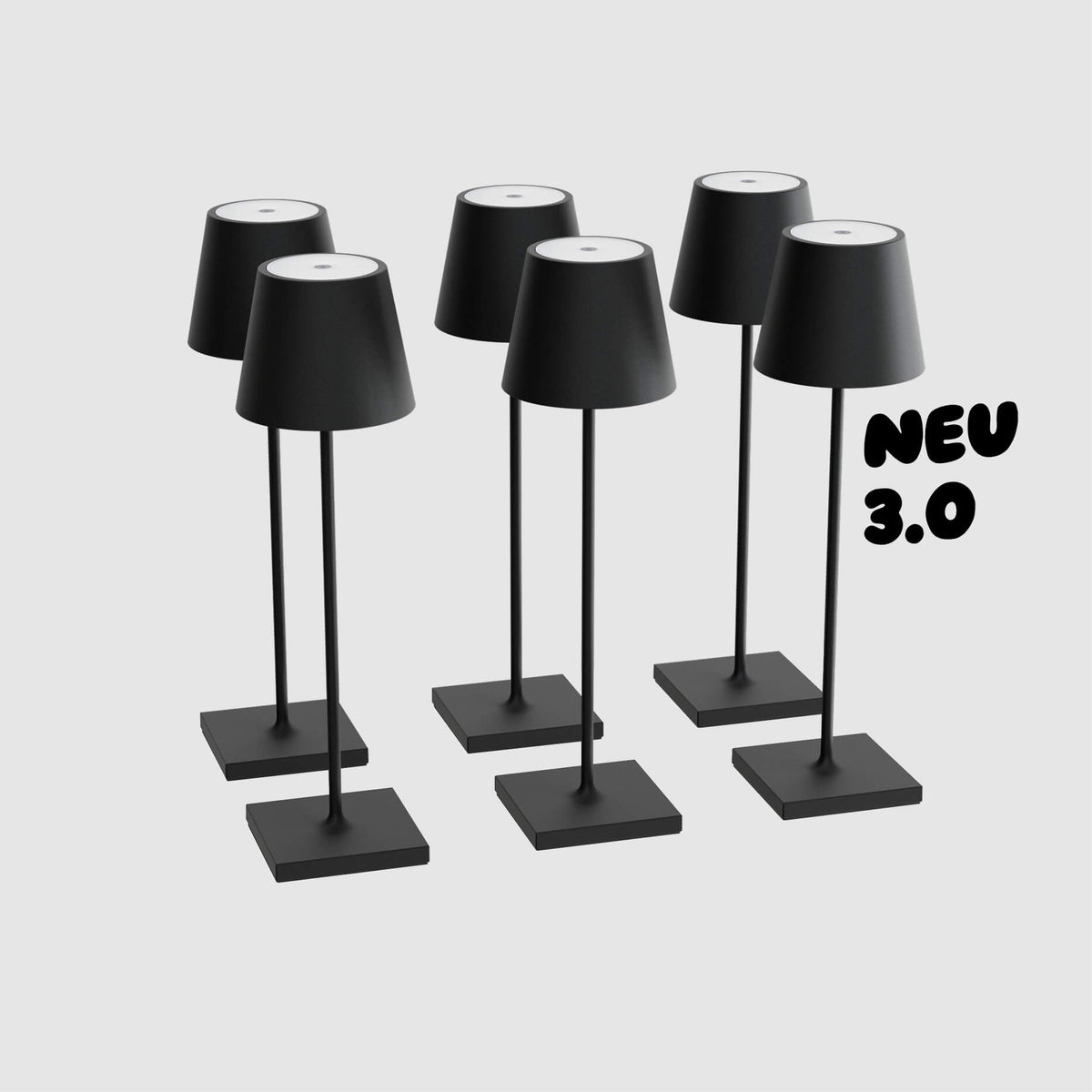 Sigor Nuindie 3.0 Akku-Tischleuchte als 6er-Set in #Farbe_Nachtschwarz