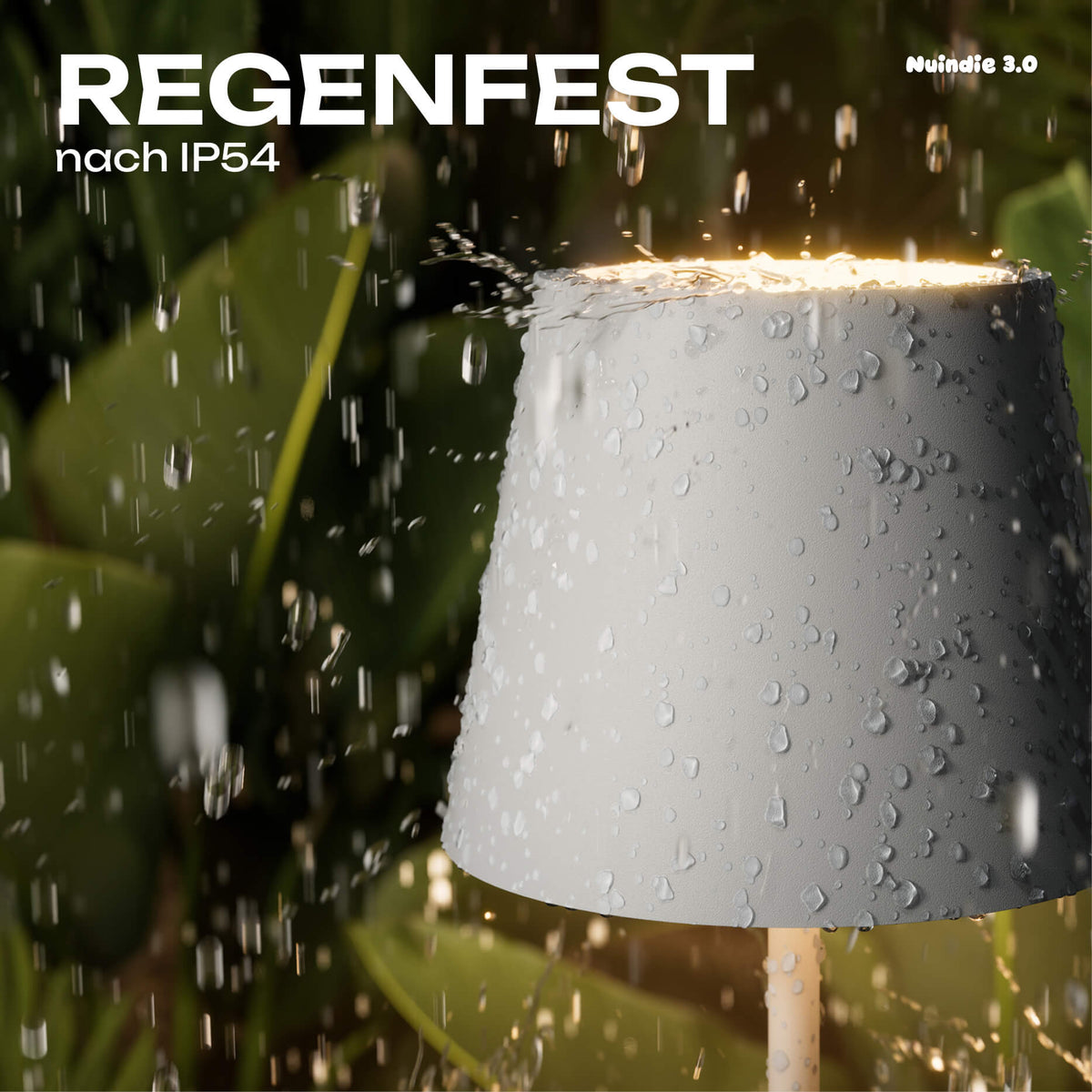 Regenfest: Sigor Nuindie 3.0 Akku-Tischleuchte in #Farbe_Nebelgrau