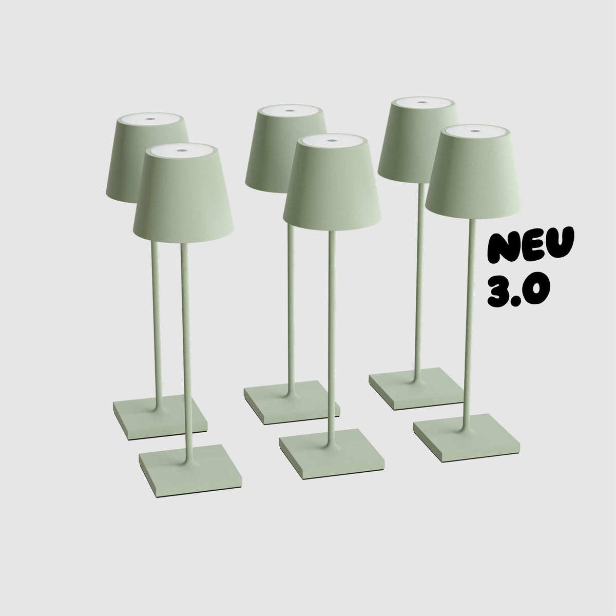 Sigor Nuindie 3.0 Akku-Tischleuchte als 6er-Set in #Farbe_Salbeigrün