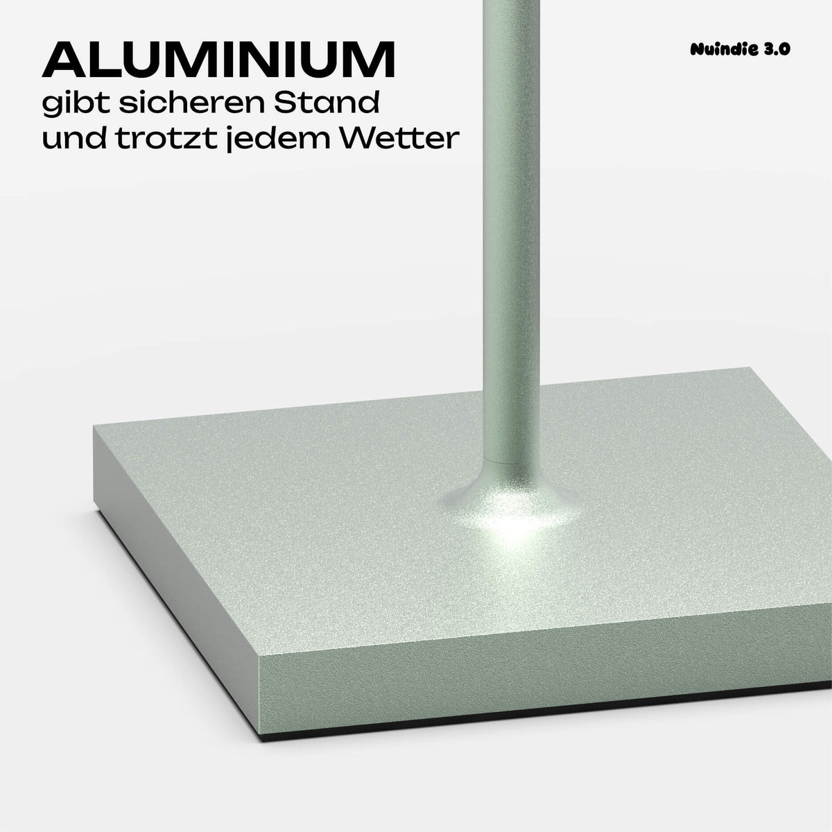 Echtes Aluminum statt Plastik: Sigor Nuindie 3.0 Akku-Tischleuchte in #Farbe_Salbeigrün
