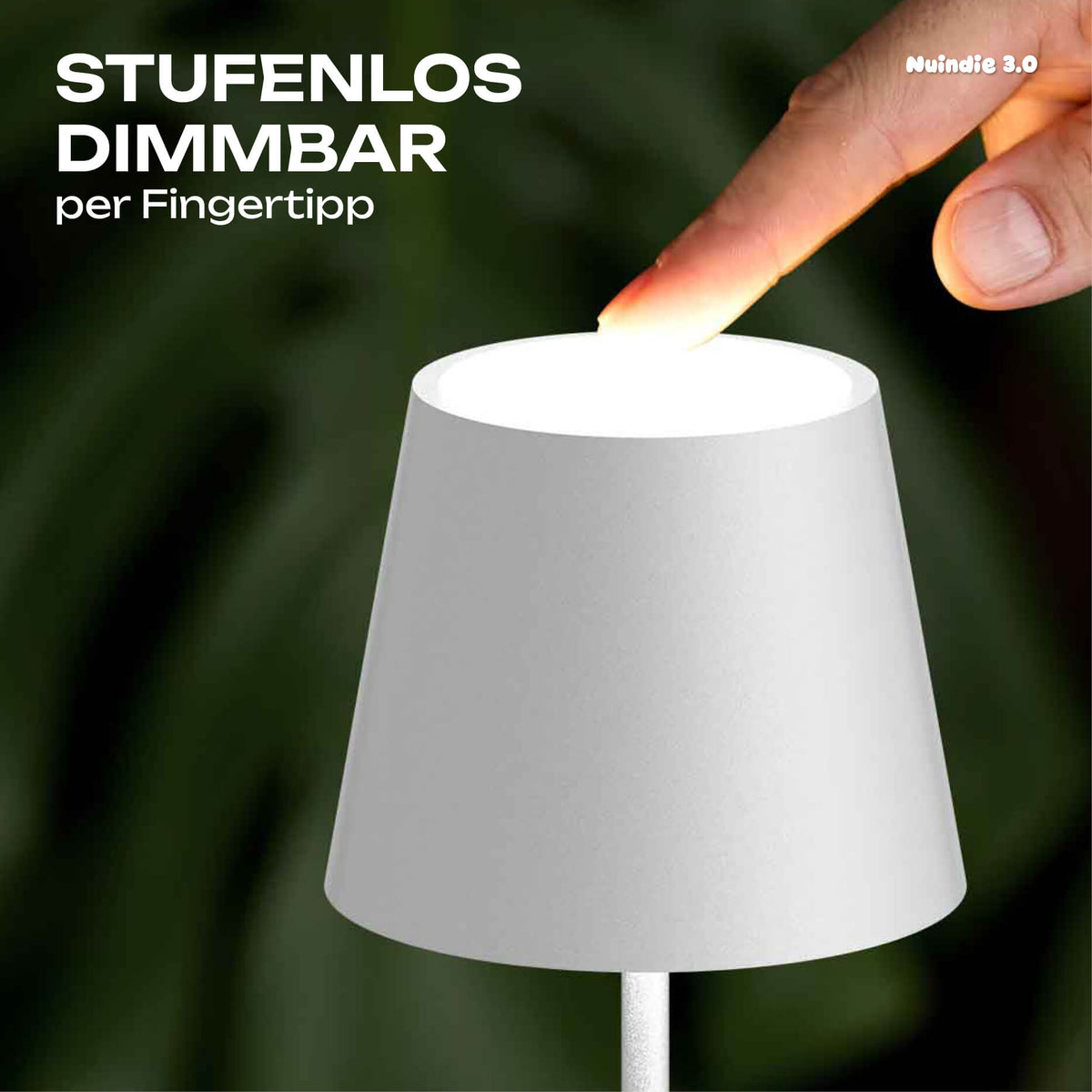 Stufenlos dimmbar: Akku-Tischleuchte Sigor Nuindie 3.0 in #Farbe_Schneeweiss