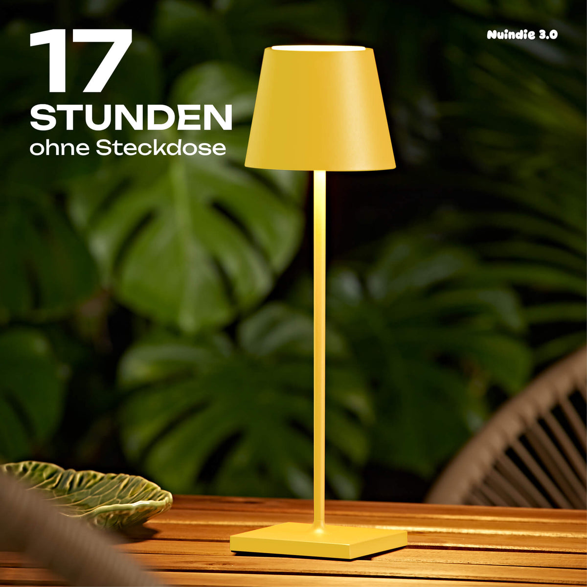 17 Stunden Akku-Leistung: Sigor Nuindie 3.0 Akku-Tischleuchte in #Farbe_Sonnengelb