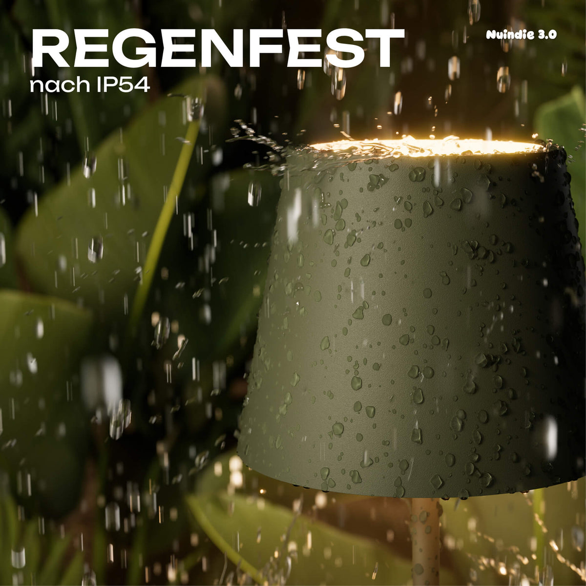 Regenfest: Sigor Nuindie 3.0 Akku-Tischleuchte in #Farbe_Tannengrün