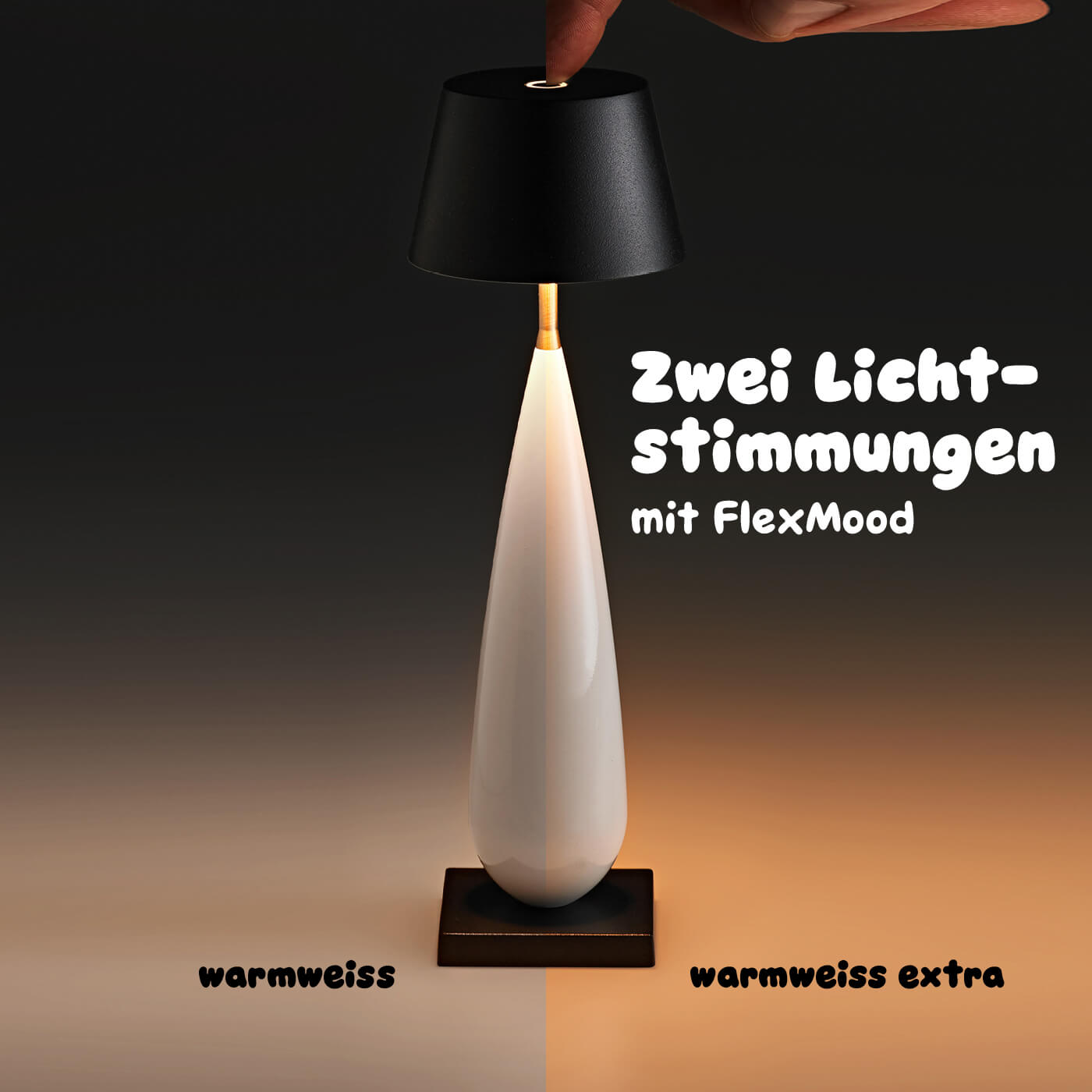 Die Sigor Thala bietet 2 Lichtstimmungen in warmweiss und warmweiss extra