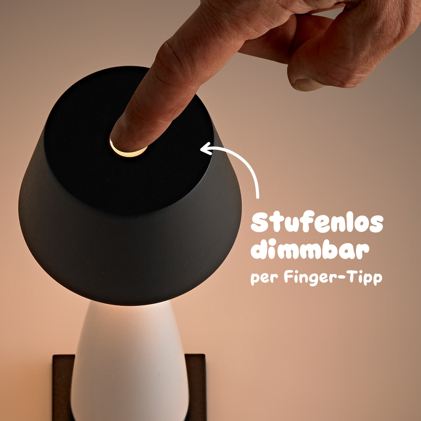 Die Sigor Thala ist stufenlos per Finger-Tip dimmbar